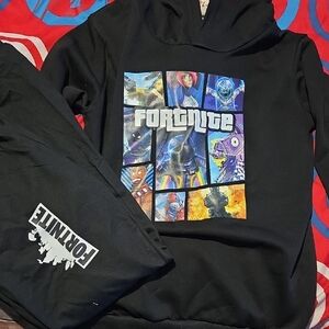 Black Fortnite Hoodie and Pants Set